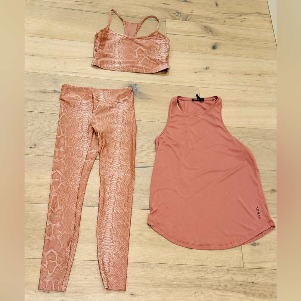 Koral set leggings sports bra and tank top
